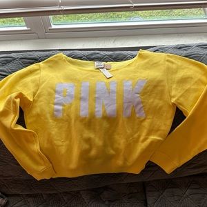 PINK CROPPED SWEATER MEDIUM